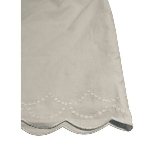 Talbots White Scallop Edge Embroidered Skirt, 4 richmom countryclub preppy - Picture 5 of 13